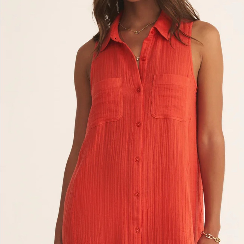 Z Supply Vibrant Orange Sleeveless Cover-Up